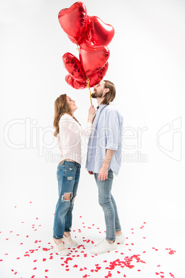 Couple with air balloons