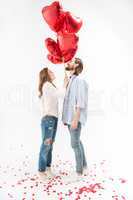 Couple with air balloons