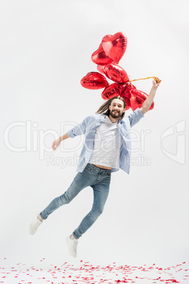 Man with air balloons