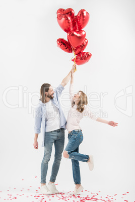 Couple with air balloons
