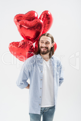 Man with air balloons