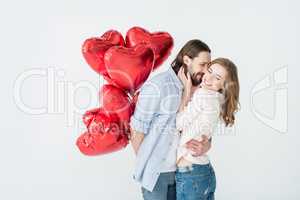 Couple with air balloons