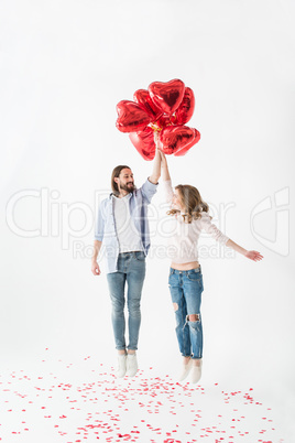 Couple with air balloons