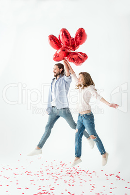 Couple with air balloons