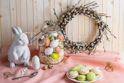 Easter eggs and macarons
