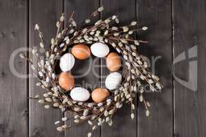 Eggs and catkins wreath