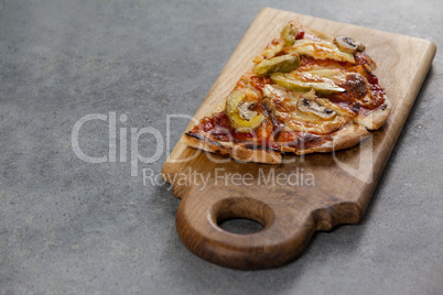 Delicious italian pizza served on grey background