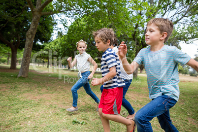 Kids having fun together in park