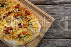 Italian pizza served on a chopping board