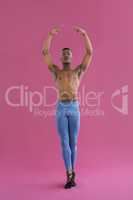 Portrait of ballerino practising ballet dance