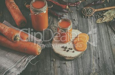 Fresh carrot juice with pulp