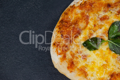 Delicious italian pizza served on grey background