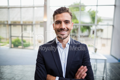 Cheerful businessman at conference centre