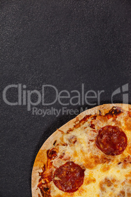 Delicious italian pizza served on grey background