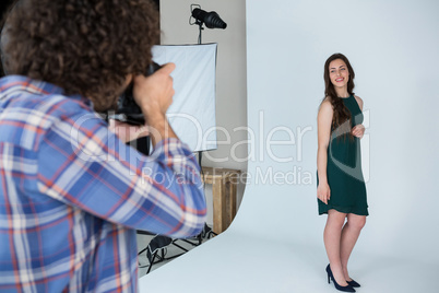 Female model posing for a photoshoot