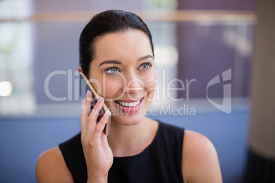 Businesswoman talking on mobile phone