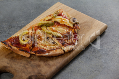 Delicious italian pizza served on grey background