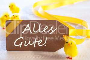 Easter Label, Chicks, Alles Gute Means Best Wishes