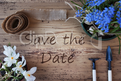 Spring Flowers, Text Save The Date