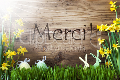Sunny Easter Decoration, Gras, Merci Means Thank You