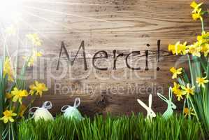 Sunny Easter Decoration, Gras, Merci Means Thank You