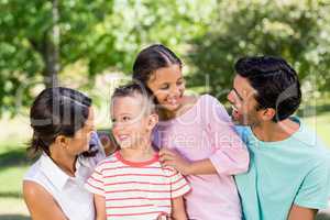 Family enjoying in park