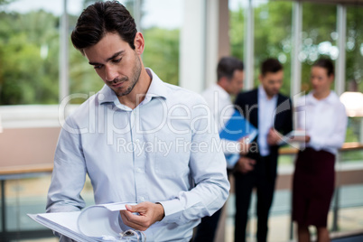 Male business executive at conference center