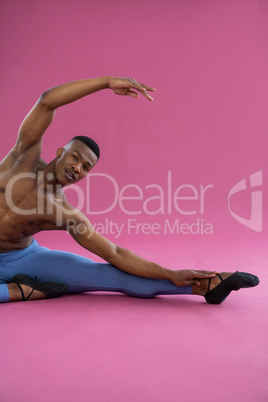 Portrait of ballerino practicing ballet dance