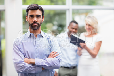 Confident businessman at conference centre