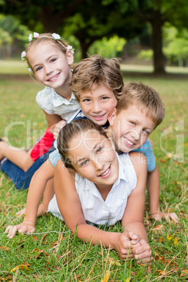 Kids having fun together in park