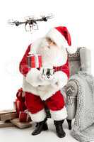 Santa Claus using drone