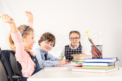 Children studying together