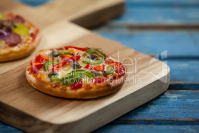 Delicious italian pizza served on pizza tray