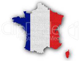 Karte von Frankreich auf Textur