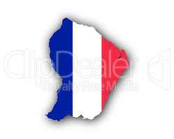Karte und Fahne von Französisch Guyana