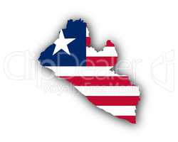 Karte und Fahne von Liberia
