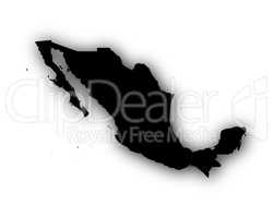 Karte von Mexiko mit Schatten