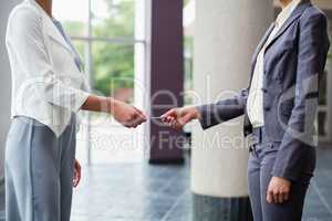 Business executives exchanging business card
