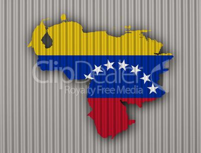 Karte und Fahne von Venezuela Wellblech