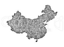 Karte von China auf Mohn
