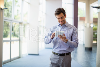 Businessman using digital tablet