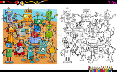 cartoon robots coloring page