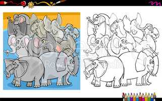cartoon elephants coloring page