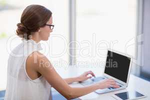 Beautiful woman using laptop