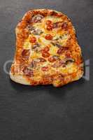 Delicious italian pizza served on grey background