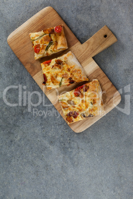 Delicious italian pizza served on grey background