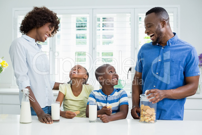 Parents and kids interacting with each other