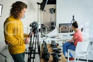 Photographers working in studio