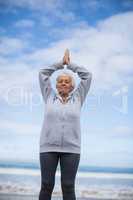 Senior woman doing meditation