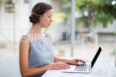 Businesswoman using laptop